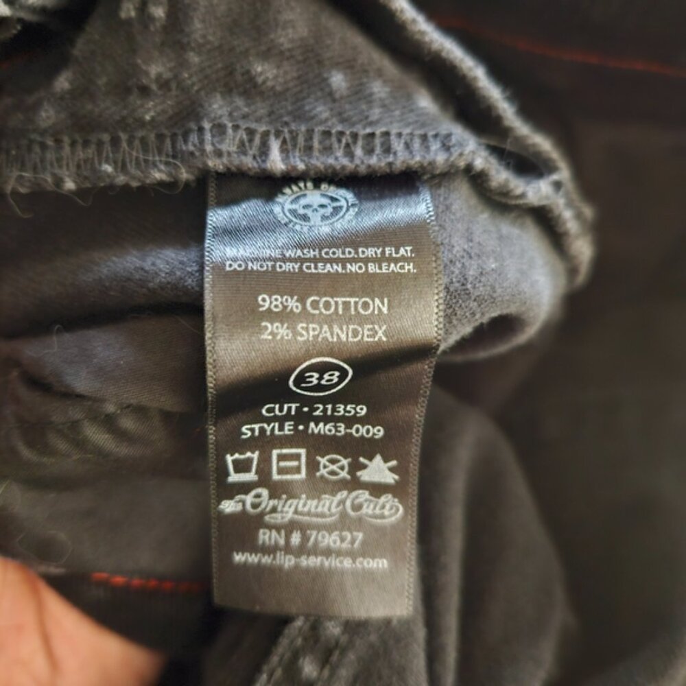 Lip Service Black Wash Mid Rise Lace Up Rocker Bootcut Jeans - Picture 8 of 8